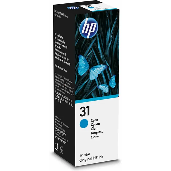 HP 31 Cian 1VU26AE - Botella de Tinta Original