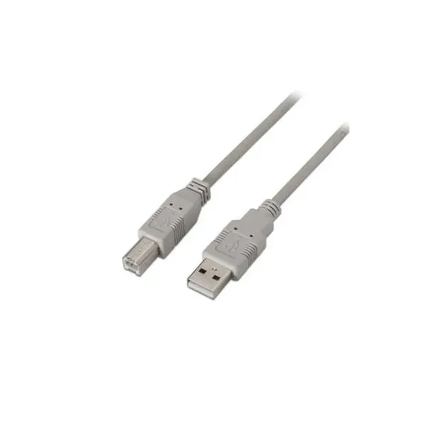 Cable USB 2.0 Impresora Aisens A101-0004/ USB Tipo-B Macho - USB Macho/ 4.5m/ Beige