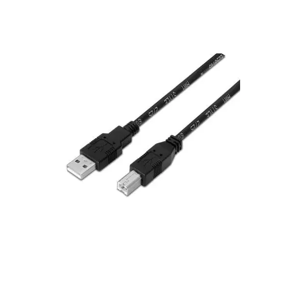 Cable USB 2.0 Impresora Aisens A101-0007/ USB Tipo-B Macho - USB Macho/ 3m/ Negro