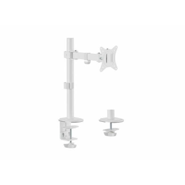 Soporte De Mesa Equip 650166 Para 1 Pantalla 17"-32" Brazo Inclinable Y Giratorio 360 Color Blanco