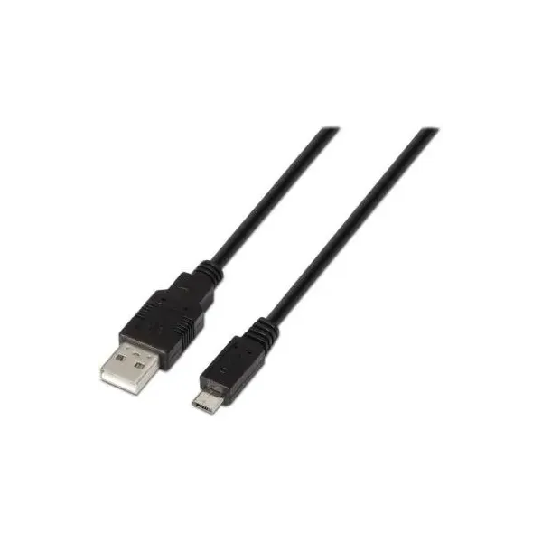 Cable USB 2.0 Aisens A101-0027/ USB Macho - MicroUSB Macho/ 80cm/ Negro