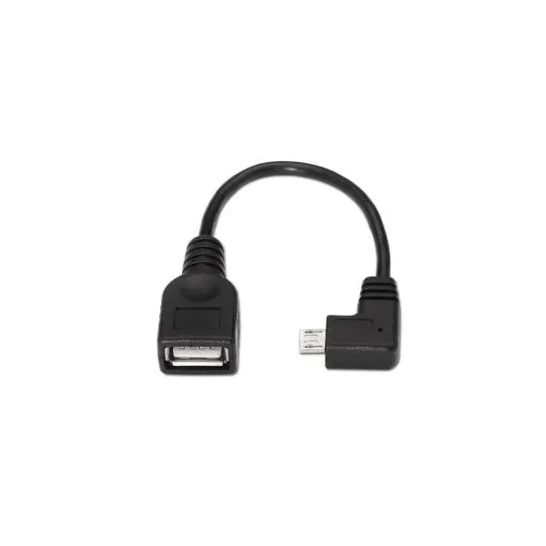 Cable USB 2.0 Aisens A101-0032/ MicroUSB Macho - USB Hembra/ 15cm/ Negro
