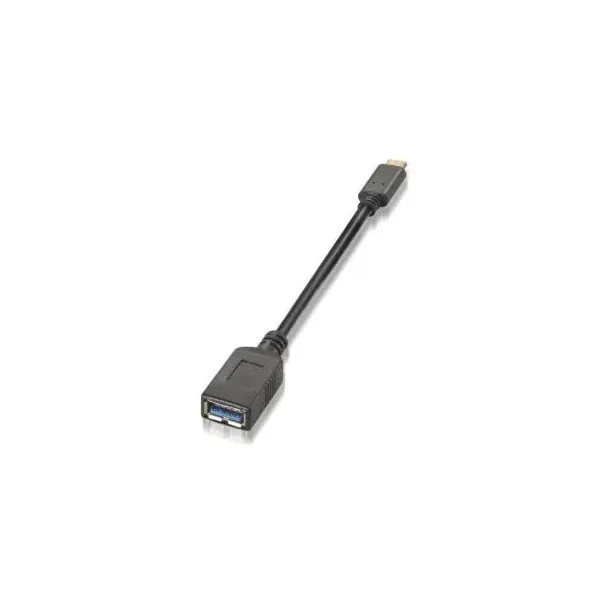 Cable USB 3.1 Aisens A107-0062/ USB Tipo-C Macho - USB Hembra/ 15cm/ Negro