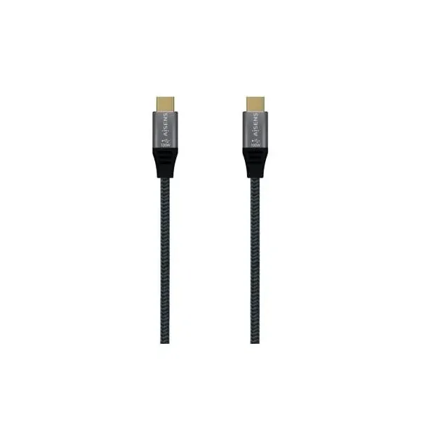 Cable USB 3.1 Tipo-C Aisens A107-0670 20GBPS 100W/ USB Tipo-C Macho - USB Tipo-C Macho/ 60cm/ Gris