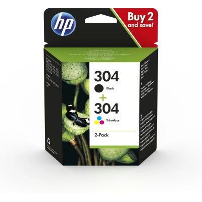 HP 304 Multipack Negro y Tricolor 3JB05AE - Cartuchos de Tinta