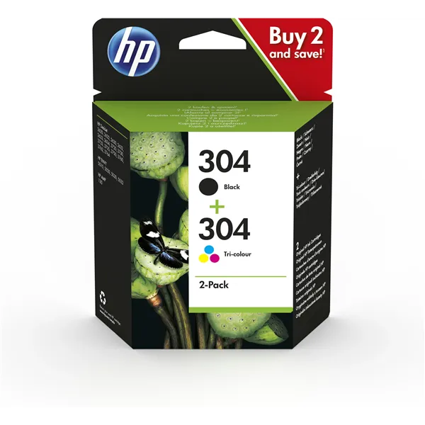 HP 304 Multipack Negro y Tricolor 3JB05AE - Cartuchos de Tinta Originales