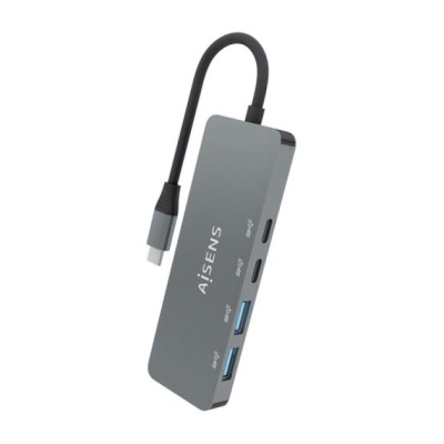 Hub USB Tipo-C Aisens A109-0694/ 2xUSB/ 2xUSB Tipo-C/ Gris