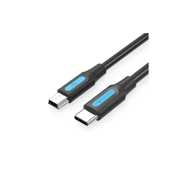 Cable USB 2.0 Tipo-C Vention COWBD/ USB Tipo-C Macho - MiniUSB Macho/ 50cm/ Negro