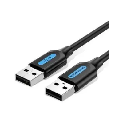 Cable USB 2.0 Vention COJBC/ USB Macho - USB Macho/ 25cm/ Negro