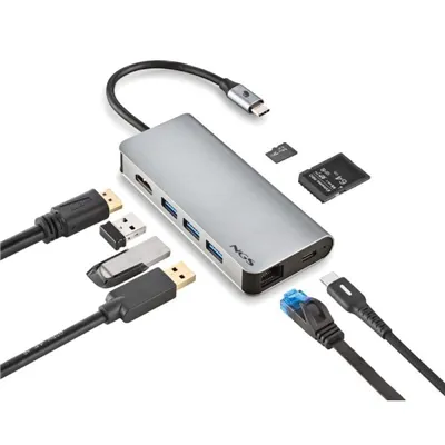 Docking USB Tipo-C NGS WonderDock8/ 3xUSB/ 1xUSB Tipo-C DP/