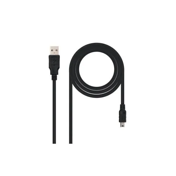 Cable USB 2.0 Nanocable 10.01.0400/ USB Macho - MiniUSB Macho/ 50cm/ Negro