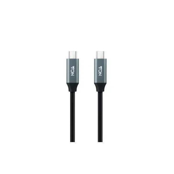 Cable USB 3.2 Nanocable 10.01.4301-L150/ USB Tipo-C Macho - USB Tipo-C Macho/ 1.5m/ Gris y Negro