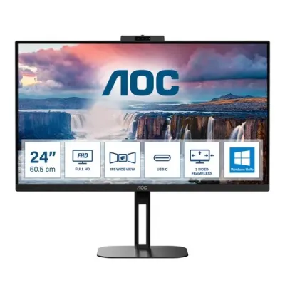 Monitor Profesional AOC 24V5CW/BK 23.8'/ Full HD/ Webcam/