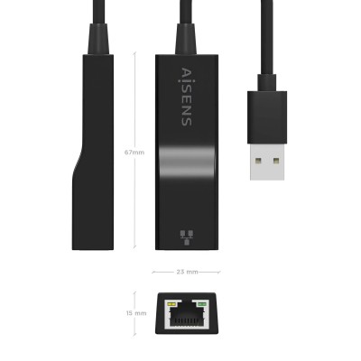 Adaptador USB 3.0 Aisens A106-0766/ USB Macho - RJ45 Hembra/