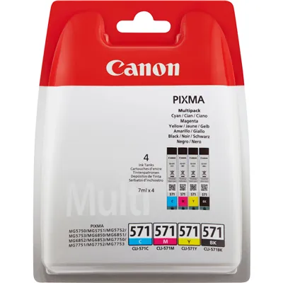 Cartucho de Tinta Original Canon CLI-571 Multipack/ Cian/