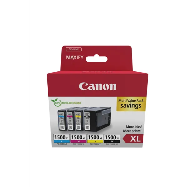 Cartucho de Tinta Original Canon PGI-1500XL Multipack Alta Capacidad/ Cian/ Magenta/ Amarillo/ Negro