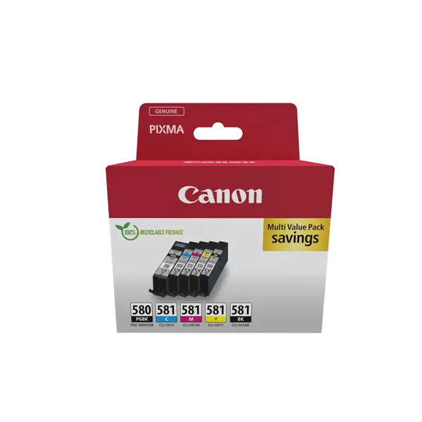 Cartucho de Tinta Original Canon PGI-580 PB + CLI-581Multipack/ Cian/ Magenta/ Amarillo/ Negro