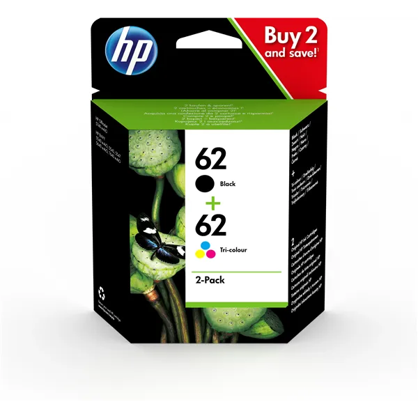 HP 62 Multipack Ahorro Negro y Tricolor N9J71AE - Cartuchos de Tinta Originales