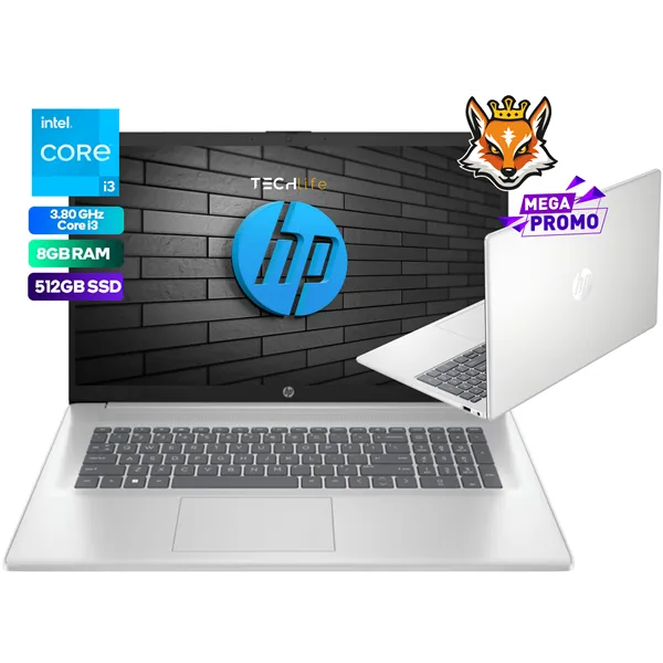 HP 17-CN3002ns Intel Core i3-N305 8GB 512GB SSD 17.3" W11 Plata natural