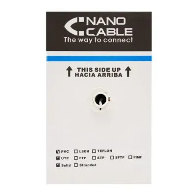 Bobina de Cable RJ45 FTP Nanocable 10.20.0704 Cat.5e/ 305m/ Gris