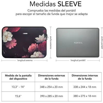 Funda Subblim Trendy Sleeve Neo Flowers para Portátiles hasta