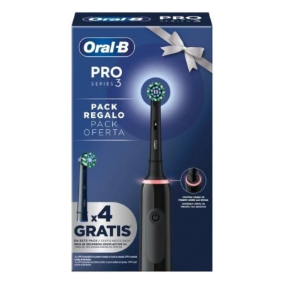 Cepillo Dental Braun Oral-B Pro 3/ Incluye 4 Cabezales/ Negro