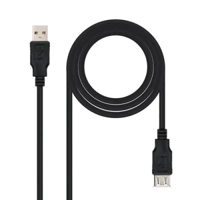 Cable Alargador USB Nanocable 10.01.0204-BK/ USB Macho - USB