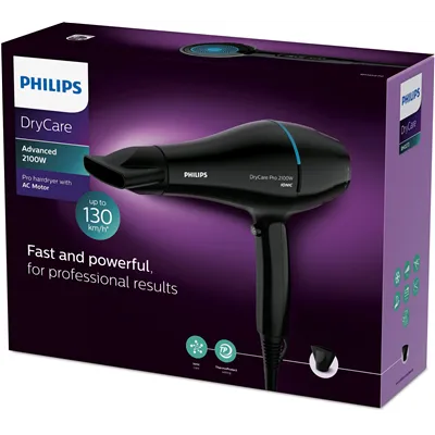 Secador Philips Drycare Pro BHD272/ 2100W/ Negro y Verde lago/