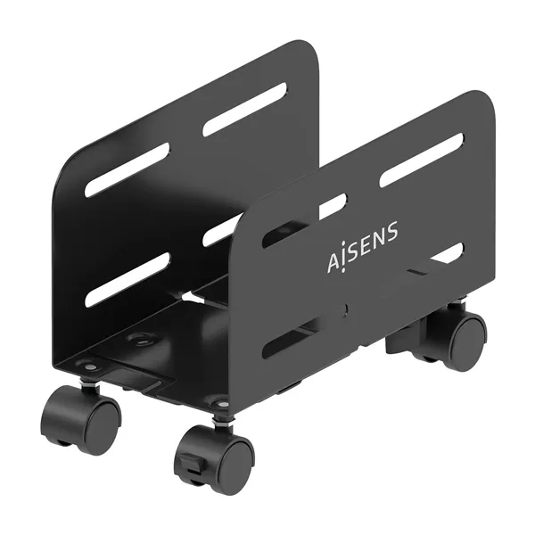 AISENS Soporte Metálico Ajustable de Suelo para CPU, Negro