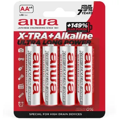 Pack de 4 Pilas AA Aiwa X-TRA+Alcaline LR6/ 1.5V/ Alcalinas