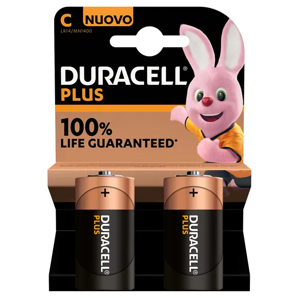 Pack de 2 Pilas C Duracell  LR14/ 1.5V/ Alcalinas