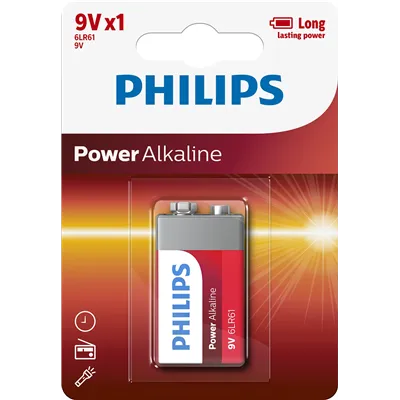 Pila Alcalina Philips 6LR61P1B/10/ 9V