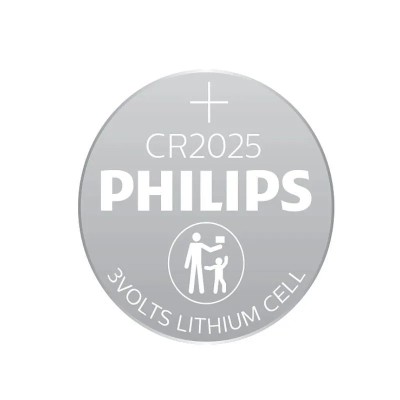 Pack de 4 Pilas de Botón Philips CR2025 Lithium/ 3V