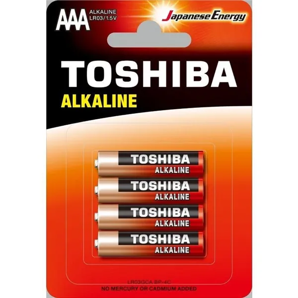 Pack de 4 Pilas AAA Toshiba Alkaline LR03/ 1.5V/ Alcalinas