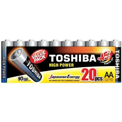 Pack de 20 Pilas AA Toshiba High Power LR6/ 1.5V/ Alcalinas