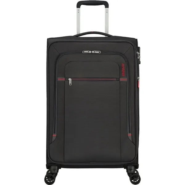 Maleta Mediana American Tourister Crosstrack Spinner Expansible 67cm/ 67.5x42x27.5cm/ 4 Ruedas/ Gris y Rojo