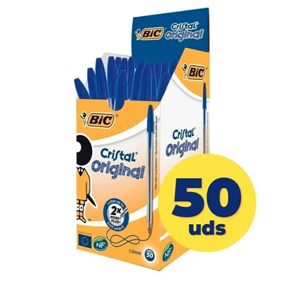 Caja de Bolígrafos de Tinta de Aceite Bic Cristal Original