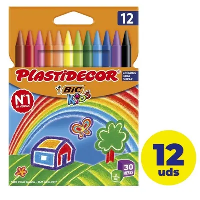 Caja de Ceras Plásticas Bic Kids Plastidecor 8757704/ 12