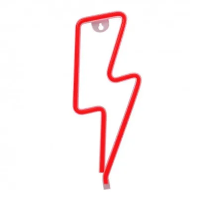 Luz Neon Forever Light Neon LED Bolt Red/ Funciona a Pilas y USB