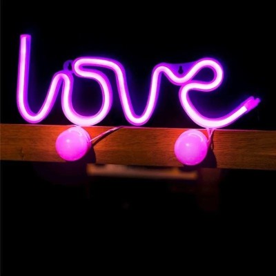 Luz Neon Forever Light Neon LED Love Pink/ Funciona a Pilas y