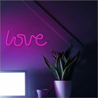 Luz Neon Forever Light Neon LED Love Pink/ Funciona a Pilas y