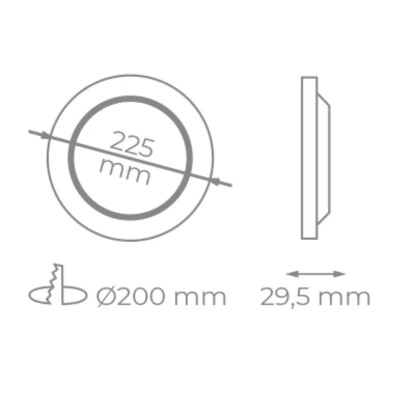 Downlight Iglux IG-54-18W-F/ Circular/ Ø225 x 29.5mm/ Potencia