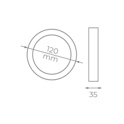 Downlight Iglux SUP-102307-NB V2/ Circular/ Ø120 x 35mm/