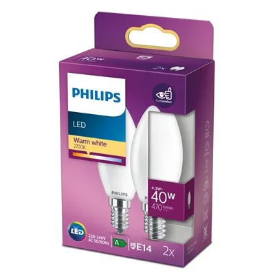 Bombilla Led Philips LED Classic/ Casquillo E14/ 4.3W/ 470