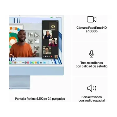 Apple iMac 24' Retina 4,5K 2024 con Apple M3 8x Core 8GB 256GB