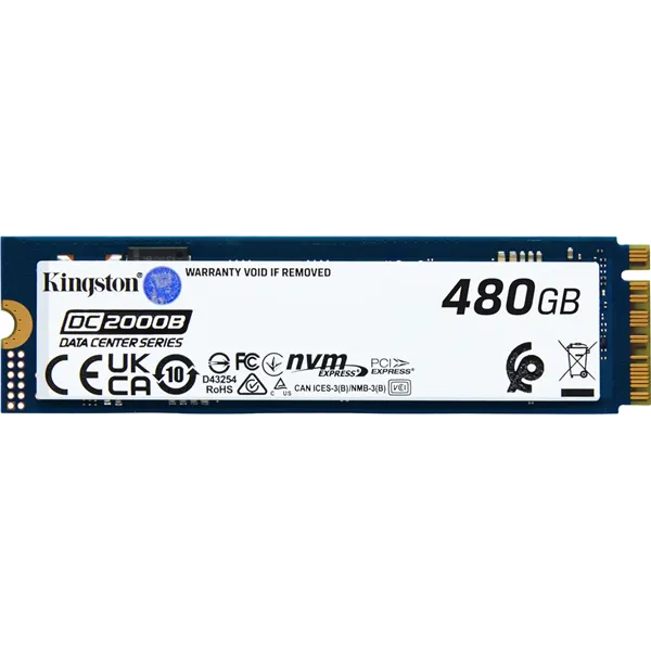 Kingston SSD DC2000B 480GB Data Center NVMe a 7000MB/s PCIe 4.0 M.2 2280