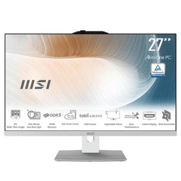 Msi am272p-844es i7-1255u 16gb 512 dos 27" blanco