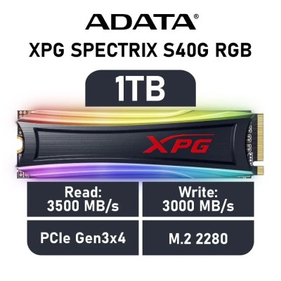 ADATA XPG Spectrix S40G 1TB SSD NVMe RGB 1TB a 3500MB/s PCIe