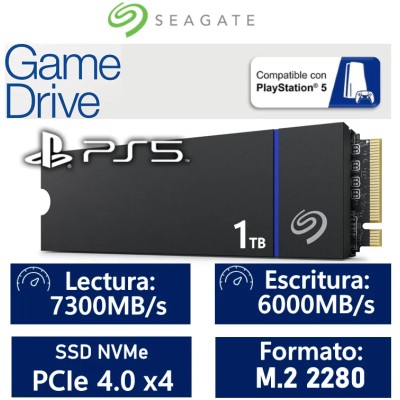 Seagate Game Drive PS5 SSD 1TB a 7300MB/s con disipador M.2