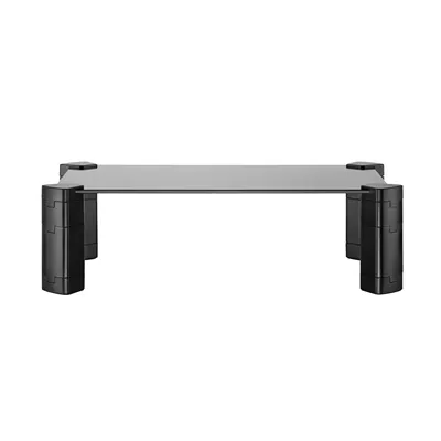 AISENS Soporte Elevador Cristal para Monitor/Portátil, Negro